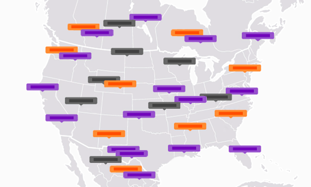 map of Wi-Tronix data fleet
