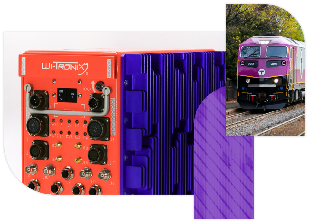 Collage of violet view hardware and freight train